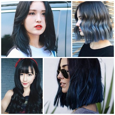 21 Kiểu tóc màu xanh đen phong cách đơn giản