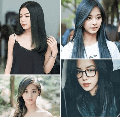 35 kieu toc mau xanh reu dep nhat 21 Kiểu tóc màu xanh đen phong cách đơn giản